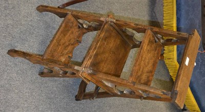 Lot 1123 - 19th century metamorphic library chair with trefoil cut-outs in the Gothic taste