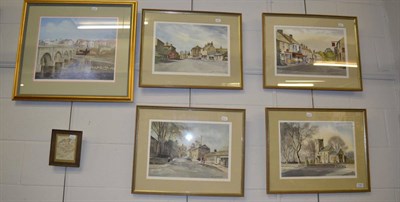 Lot 1142 - A set of four modern framed watercolours by Sam Chadwick, a limited edition print signed in...