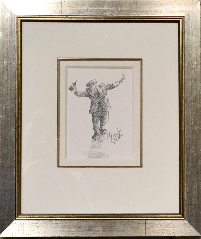 Lot 94 - Alexander Millar (b.1950) A study of a Gadgy with bottle  Signed, pencil, 18.5cm by 13.5cm