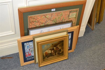 Lot 1199 - Two artist signed proofs, John Wood and K Melling, four posters and an oil on board depicting a...