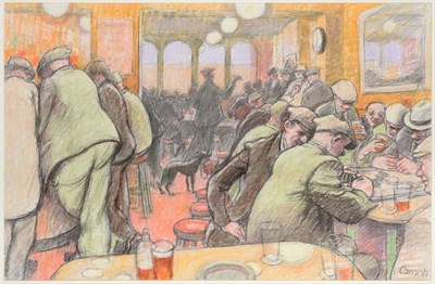 Lot 101 - Norman Stansfield Cornish (1919-2014)   "General Bar Scene Spennymoor " (1950)  Signed, mixed...