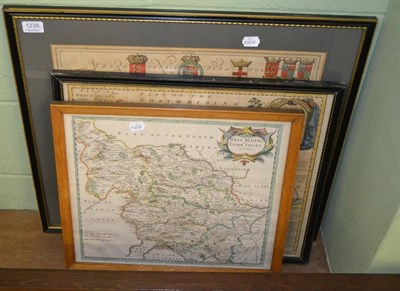 Lot 1238 - Two framed maps of The West Riding of Yorkshire, one by Robert Morden, and another framed map...