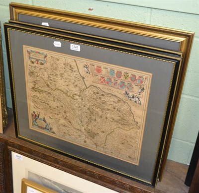 Lot 1241 - Three gilt framed maps of the North, East and West Ridings of Yorkshire