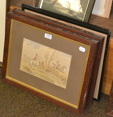 Lot 1249 - Hablot Knight Browne ";Phiz";, Taking a fence, signed, watercolour, together with a further work by