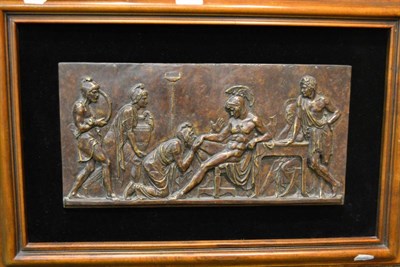 Lot 1268 - Bronzed classical frieze in a modern frame