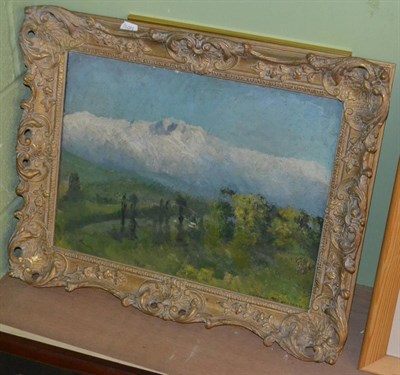 Lot 1277 - Oil of canvas by Arthur Bateman of a mountainous landscape and a quantity of prints