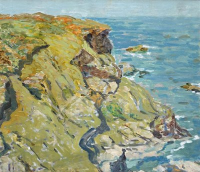 Lot 107 - Walter Elmer Schofield (1885-1974) American  Cornish coastal view  Inscribed to reverse  "W.E....
