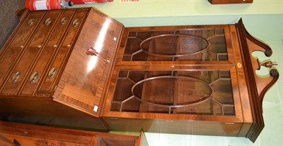 Lot 1300 - Georgian style mahogany bureau bookcase