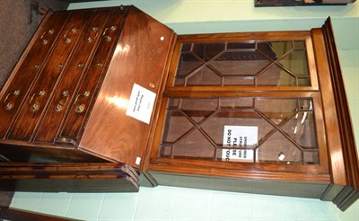 Lot 1308 - Georgian mahogany bureau bookcase (later bookcase top)