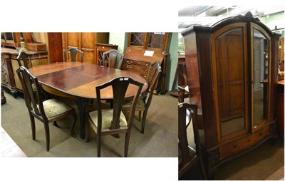 Lot 1316 - Viennese dining room suite including table, side board, display cabinet, small side cabinet and six