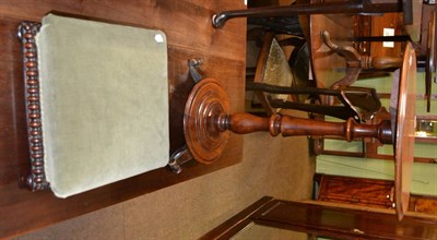 Lot 1330 - Victorian mahogany pedestal occasional table and a square footstool (2)