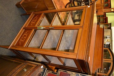 Lot 1334 - Edwardian mahogany inlaid glazed china cabinet