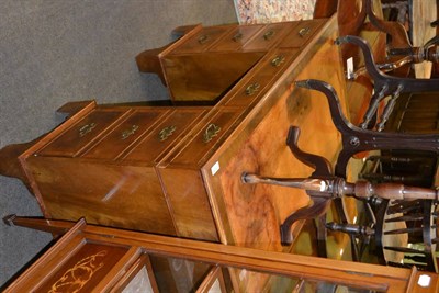 Lot 1335 - Reproduction walnut pedestal desk with leather inset top