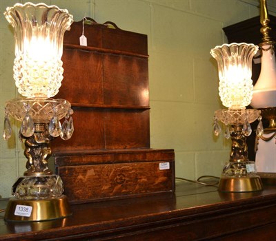 Lot 1338 - Pair of Austrian crystal lamps