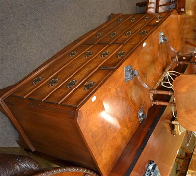 Lot 1342 - Reproduction drop leaf coffee table and a reproduction burr walnut sideboard