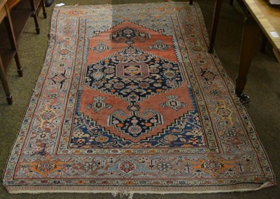 Lot 1358 - Feraghan rug, West Persia, the terracotta field with central stepped medallion framed by...