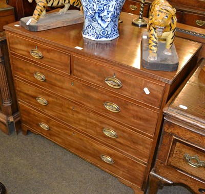 Lot 1367 - Georgian mahogany four height straight front chest of drawers