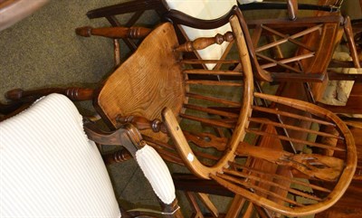 Lot 1393 - Elm Windsor armchair with crinoline stretcher