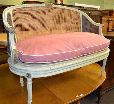 Lot 1421 - Early 20th century two seater bergere painted sofa