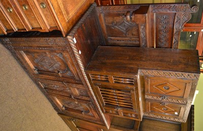 Lot 1434 - Carved oak sideboard