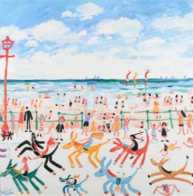 Lot 124 - Simeon Stafford (b.1956)  "St Ives " Signed, inscribed verso, oil on canvas, 80cm by 80cm   See...