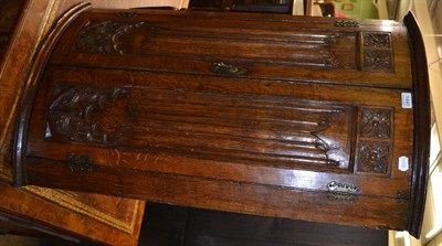 Lot 1440 - Gothic style oak corner cupboard