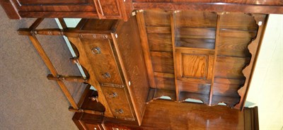 Lot 1445 - Oak dresser and rack