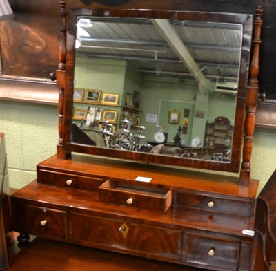 Lot 1463 - 19th century inlaid mahogany toilet mirror