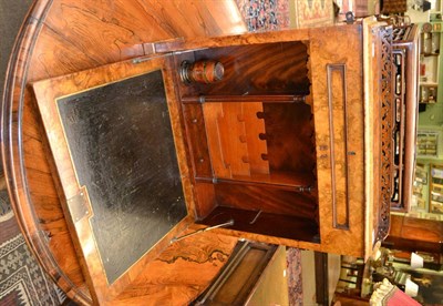 Lot 1482 - Victorian figured walnut fall front secretaire cabinet