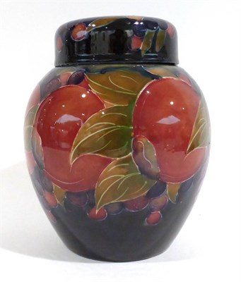 Lot 2 - A William Moorcroft Pomegranate Pattern Ginger Jar and Cover, painted signature, 15cm