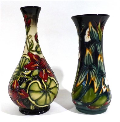 Lot 32 - A Modern Moorcroft Palmata Pattern Vase, designed by Shirley Hayes, 23.5cm; and A Modern Moorcroft