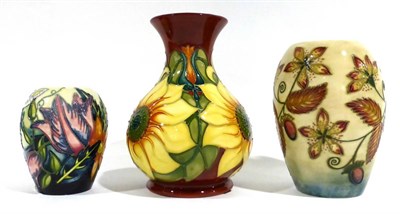 Lot 33 - A Modern Moorcroft Inca Pattern Vase, designed by Rachel Bishop, 16cm; A Modern Moorcroft...