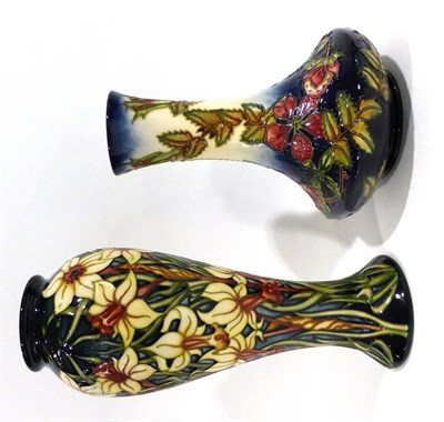 Lot 34 - A Modern Moorcroft Jonquilla Pattern Vase, 23/200, designed by Rachel Bishop, 28cm; and A...