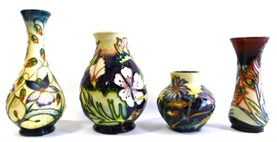 Lot 36 - A Modern Moorcroft Red Tulip Pattern Vase, designed by Sally Tuffin, 13cm; A Modern Moorcroft Sweet