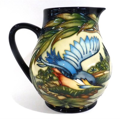 Lot 38 - A Modern Moorcroft Kingfisher Pattern Jug, 2/350, designed by Philip Gibson, 20cm