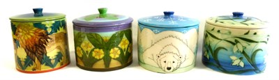 Lot 60 - A Group of Four Dennis China Works Jars and Covers, comprising: Dandy Lion (green) 13cm, Polar...