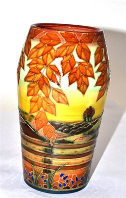 Lot 64 - A Cobridge Pottery Limited Edition Candles Ley Vase, 13/75, designed by Rachel Bishop, 26.5cm