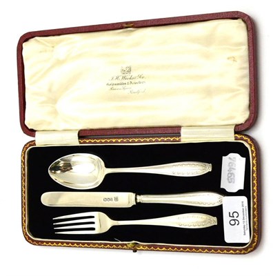 Lot 95 - A three piece silver christening set, Sheffield 1924