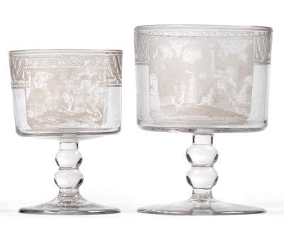 Lot 141 - Two Davenport Patent Glass Rummers, en suite to the preceding lot, 15.5cm and 13.5cm high See...
