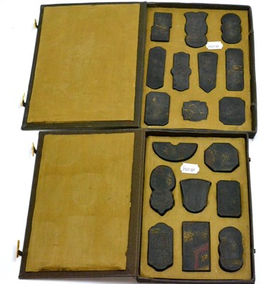 Lot 102 - Two cased sets of Oriental printing blocks