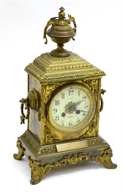 Lot 136 - Gilt metal mantel clock