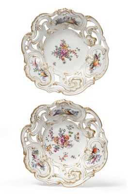 Lot 147 - A Pair of Chelsea Porcelain Dishes, circa 1760, of shaped circular form, painted with sprays of...