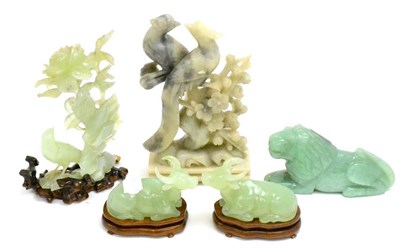 Lot 150 - Five various Chinese carved hardstone ornaments