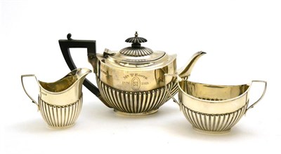 Lot 153 - An early 20th century bachelors tea set comprising teapot, sugar and milk jug, with half...