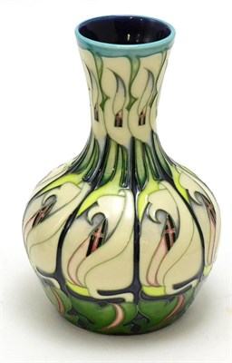 Lot 196 - A Modern Moorcroft Lily Come Home Pattern Vase, designed by Emma Bossons, dated 9-1-08, 18.5cm