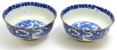 Lot 203 - A pair of Chinese 19th century blue and white bowls