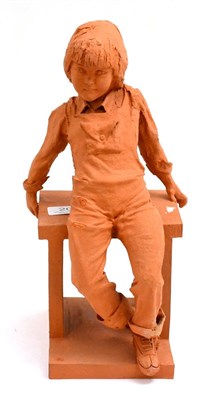 Lot 205 - Kenneth Pots, terracotta figure of a child, signed