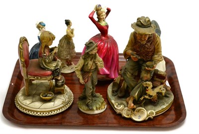 Lot 229 - A group of figures including Royal Copenhagen, Capodimonte, Royal Doulton etc (7)