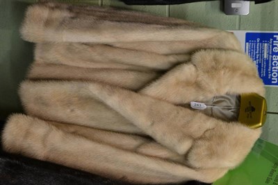 Lot 243 - Pale mink fur short jacket with long sleeves, fully lined