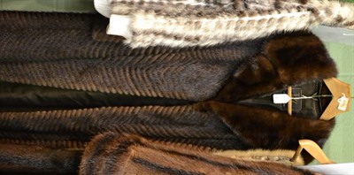 Lot 249 - Brown three quarter length mink coat of chevron design, labelled J Teff